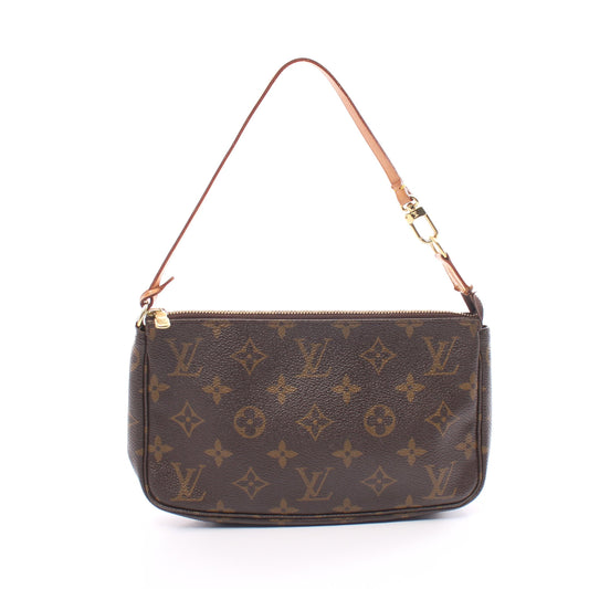 ポシェットアクセソワール モノグラム ハンドバッグ PVC レザー ブラウン ルイヴィトン バッグ LOUIS VUITTON