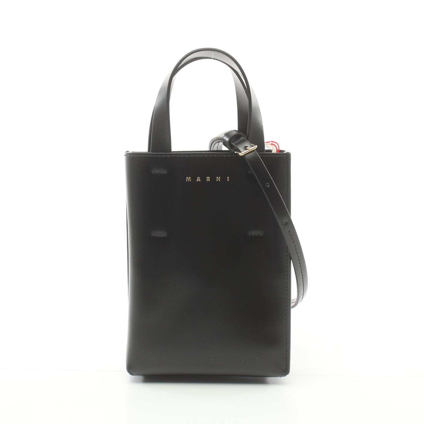 MUSEO ナノ ハンドバッグ トートバッグ レザー ブラック 2WAY マルニ バッグ MARNI