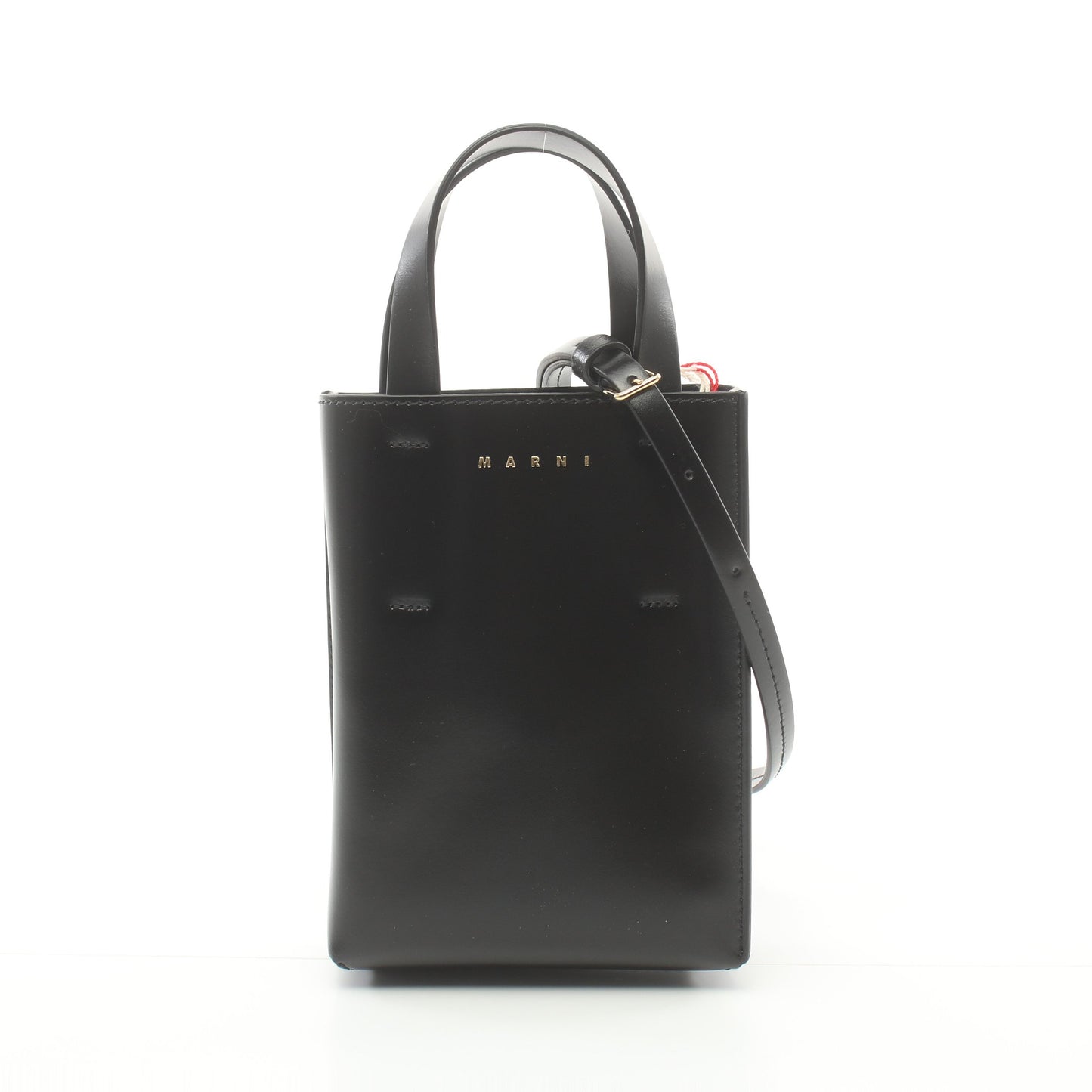 MUSEO ナノ ハンドバッグ トートバッグ レザー ブラック 2WAY マルニ バッグ MARNI