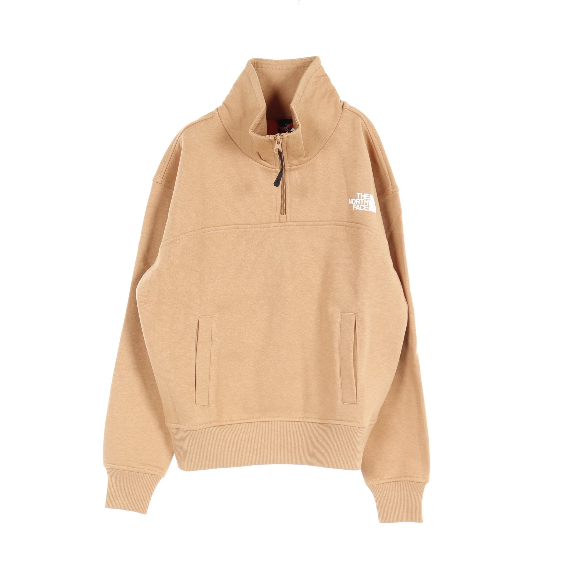 ESSENTIAL QZ CREW ハーフジップ スウェットシャツ コットン ベージュ ザノースフェイス トップス THE NORTH FACE