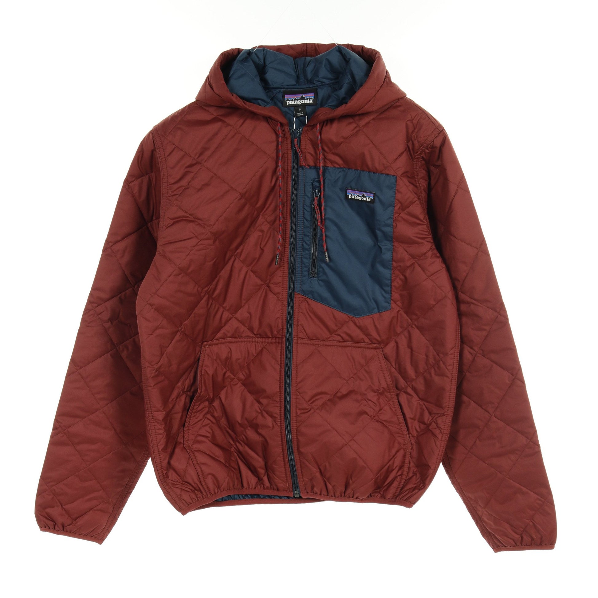 DIAMOND QUILTED BOMBER HOODY キルティングジャケット レッドブラウン ネイビー フード付き パタゴニア アウター patagonia