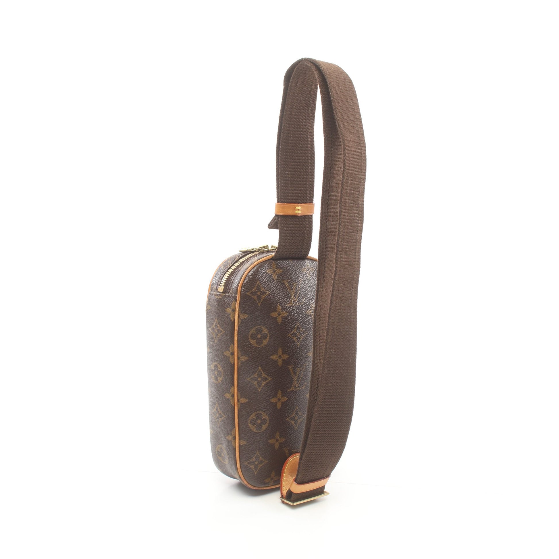 ポシェットガンジュ モノグラム ボディバッグ PVC レザー ブラウン ルイヴィトン バッグ LOUIS VUITTON