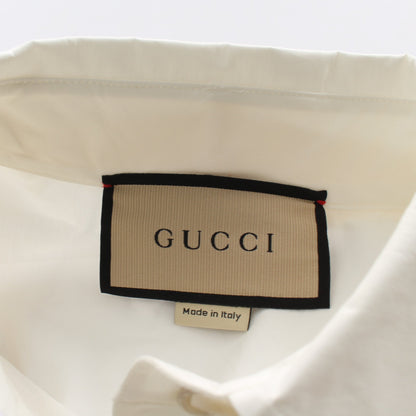 コットンポプリンシャツ ブラウス コットン オフホワイト スカーフ付き 23AW グッチ トップス GUCCI