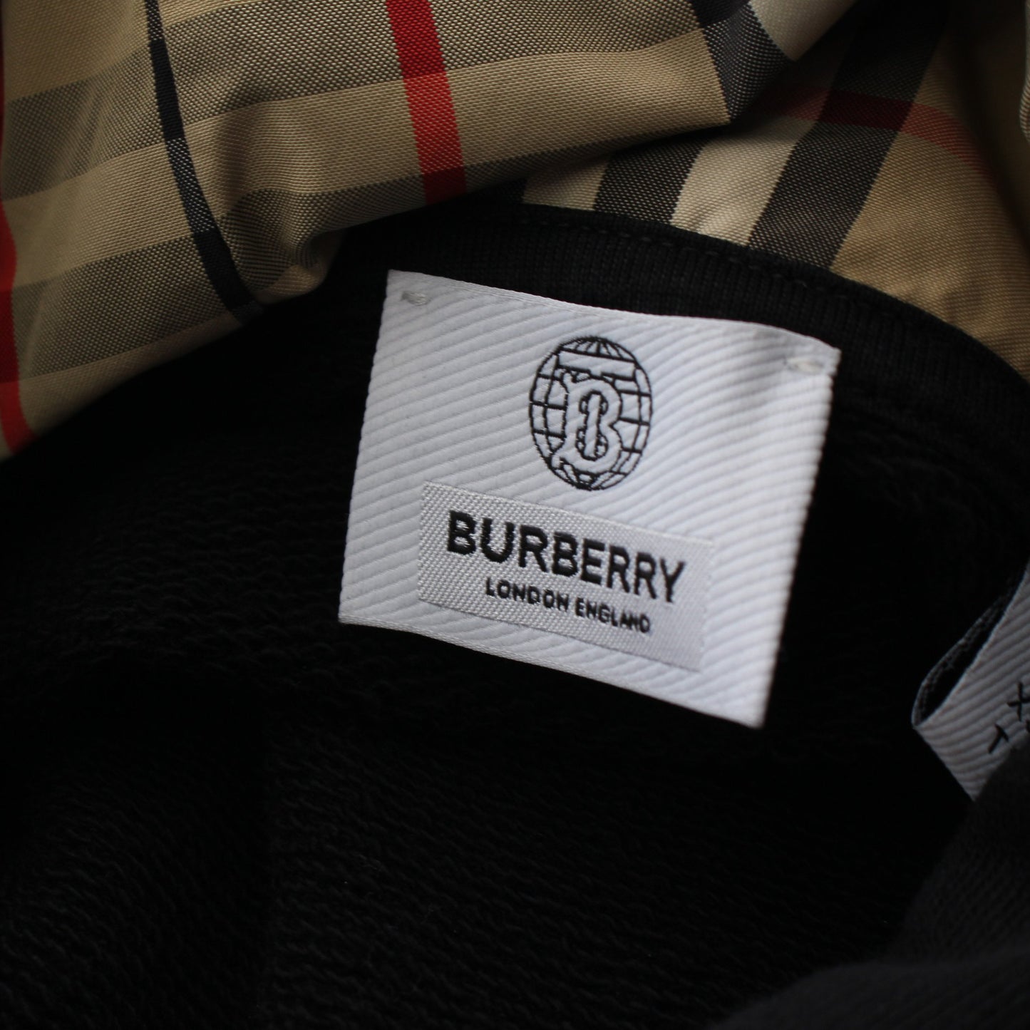 ノバチェック オーバーサイズ プルオーバーパーカー コットン ブラック バーバリー トップス BURBERRY