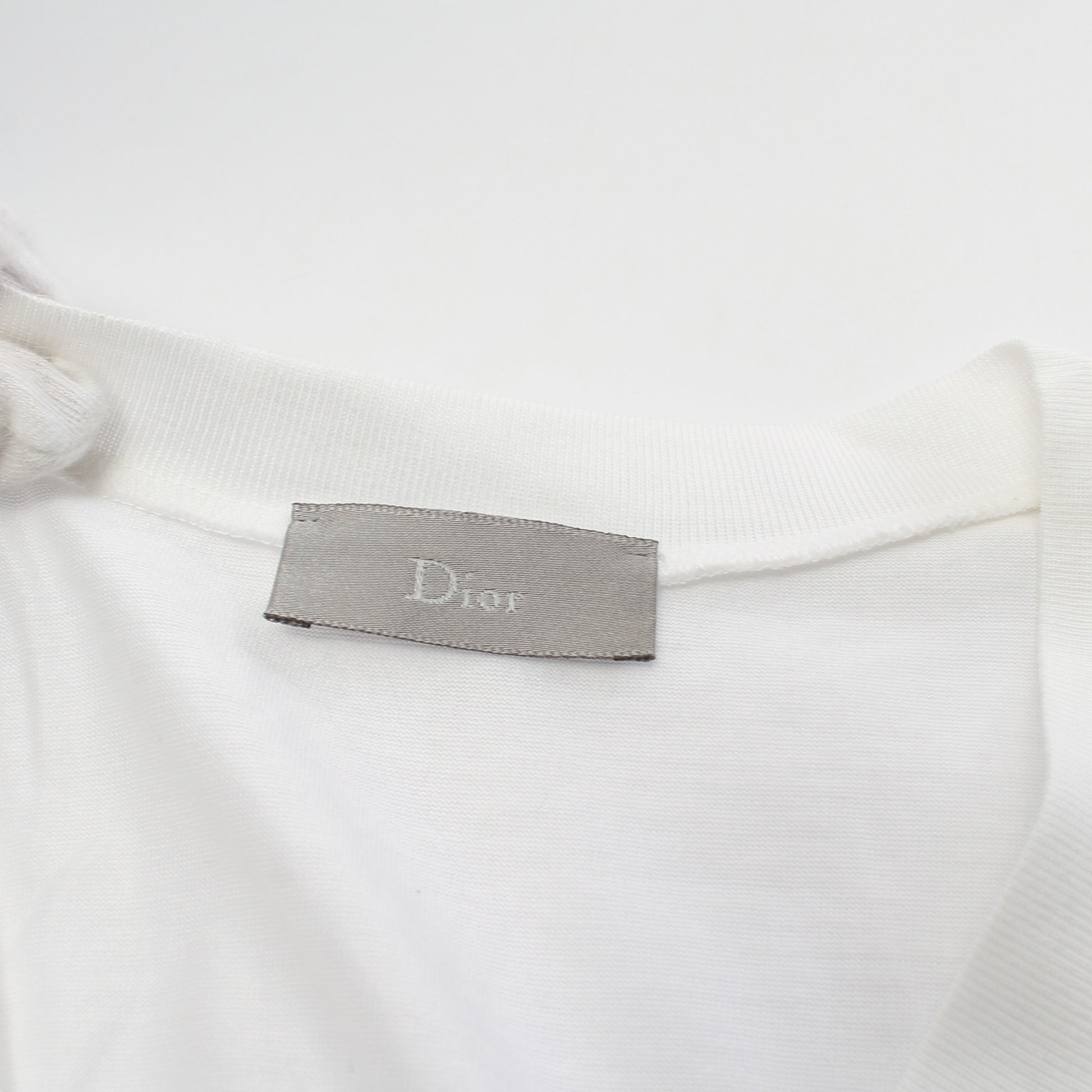 BEE刺繍 Tシャツ Vネック コットン ホワイト ディオールオム トップス Dior HOMME