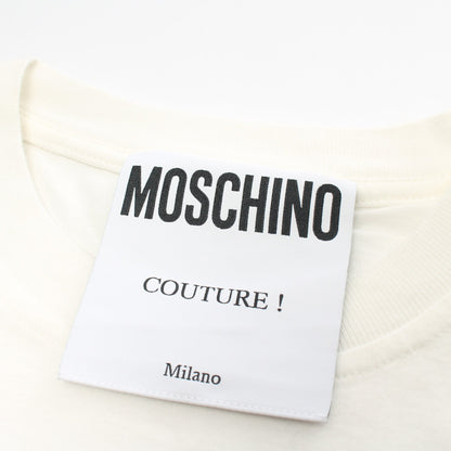 モザイクピース ロゴ Tシャツ ノースリーブ コットン オフホワイト マルチカラー モスキーノ トップス MOSCHINO