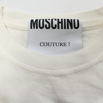 モザイクピース ロゴ Tシャツ ノースリーブ コットン オフホワイト マルチカラー モスキーノ トップス MOSCHINO