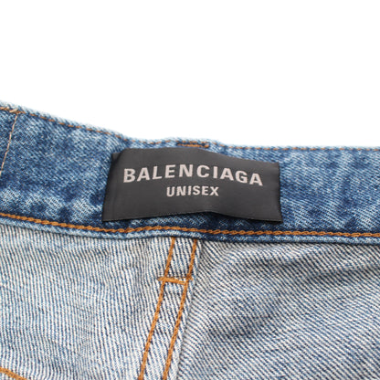 デニムパンツ コットン ブルー ダメージ加工 バレンシアガ ボトムス BALENCIAGA