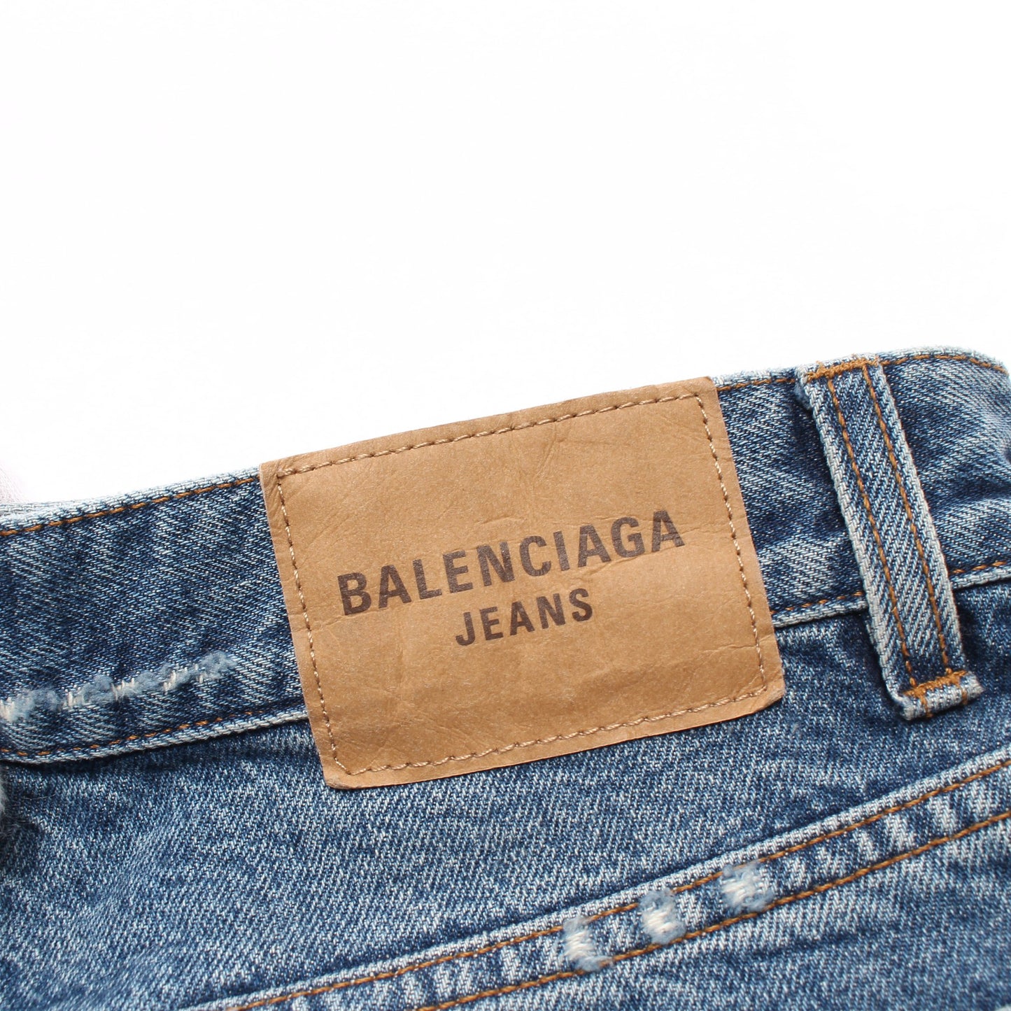 デニムパンツ コットン ブルー ダメージ加工 バレンシアガ ボトムス BALENCIAGA