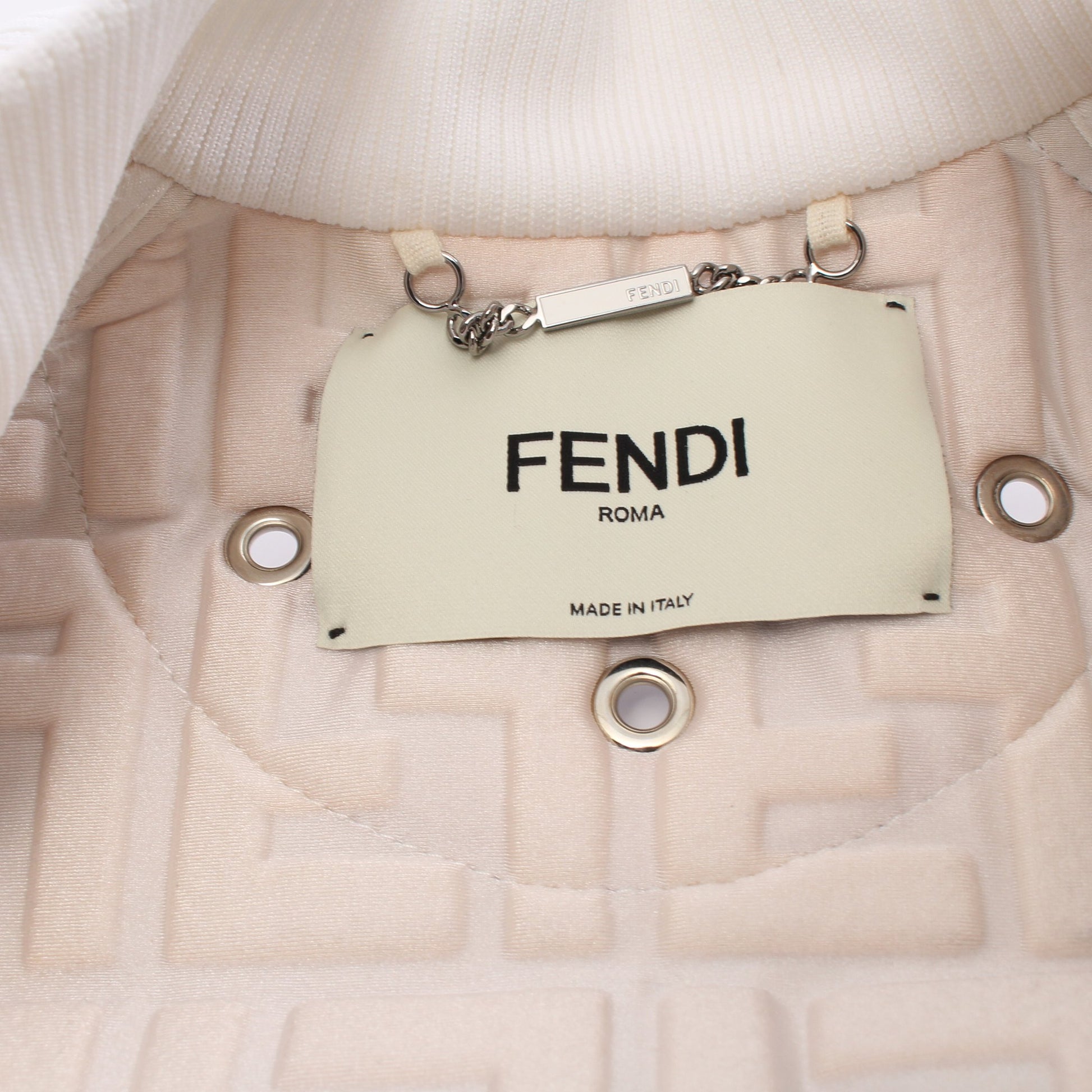 FFエンボス ボンバージャケット レザージャケット ラムレザー ホワイト フェンディ アウター FENDI