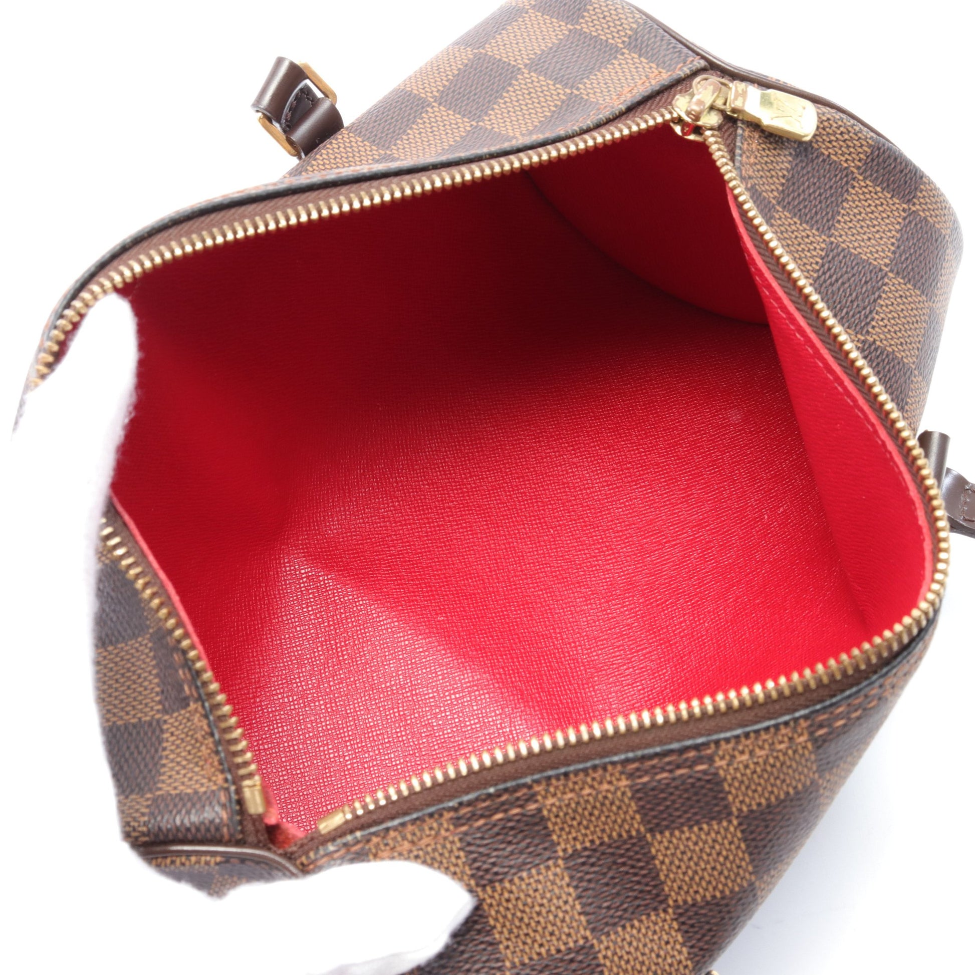 パピヨン26 ダミエエベヌ ハンドバッグ PVC レザー ブラウン ルイヴィトン バッグ LOUIS VUITTON