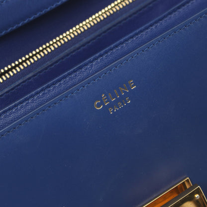 クラシックボックス ミディアム ショルダーバッグ レザー ブルー セリーヌ バッグ CELINE