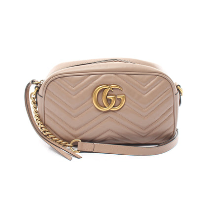 GGマーモント チェーンショルダーバッグ レザー グレーベージュ グッチ バッグ GUCCI