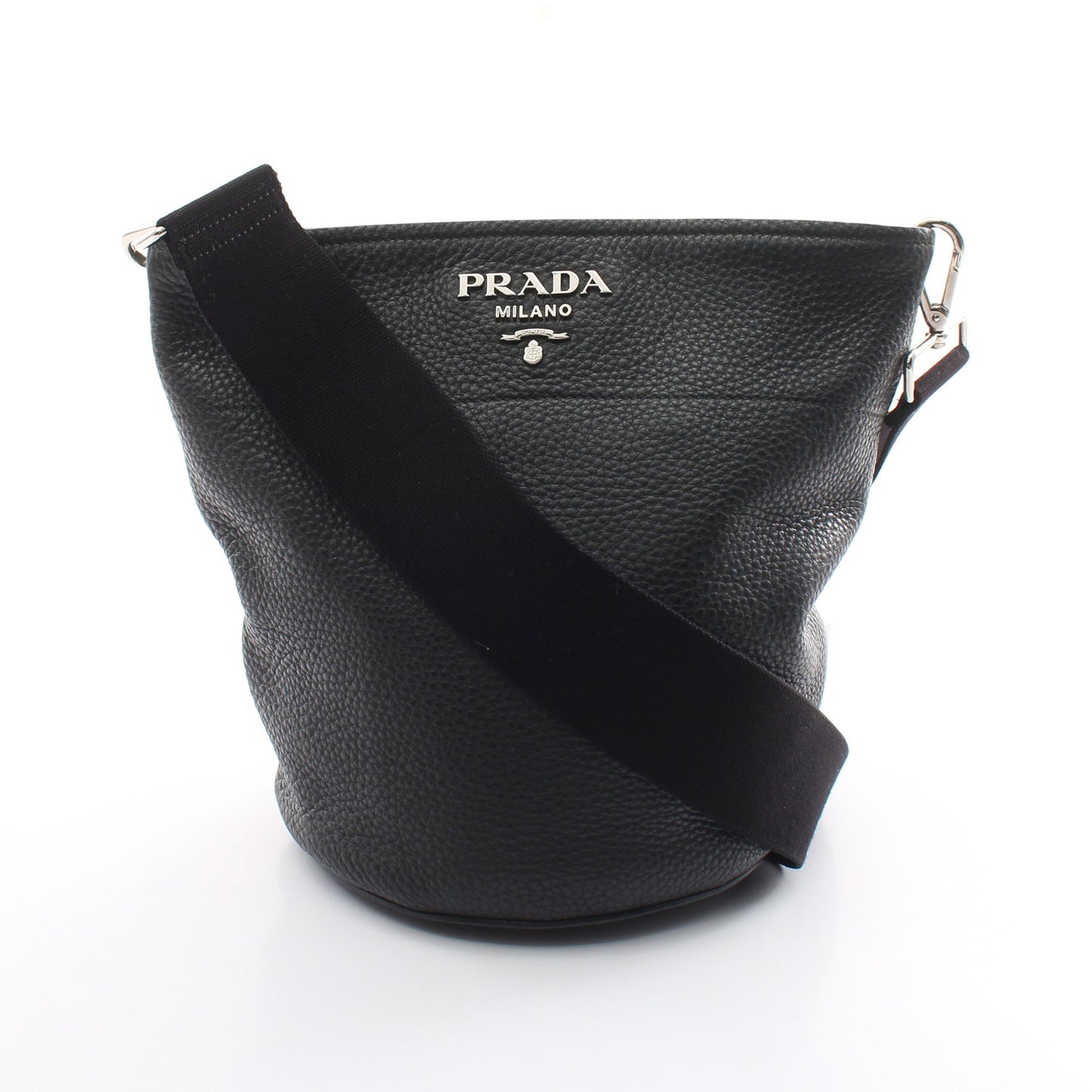 VITELLO DAINO ショルダーバッグ レザー ブラック プラダ バッグ PRADA