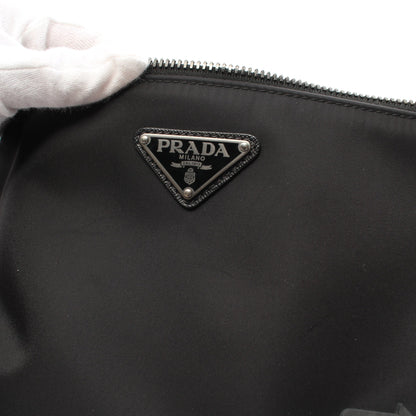 SAFFIANO TRAVEL ショルダーバッグ ナイロン サフィアーノレザー ブラック プラダ バッグ PRADA