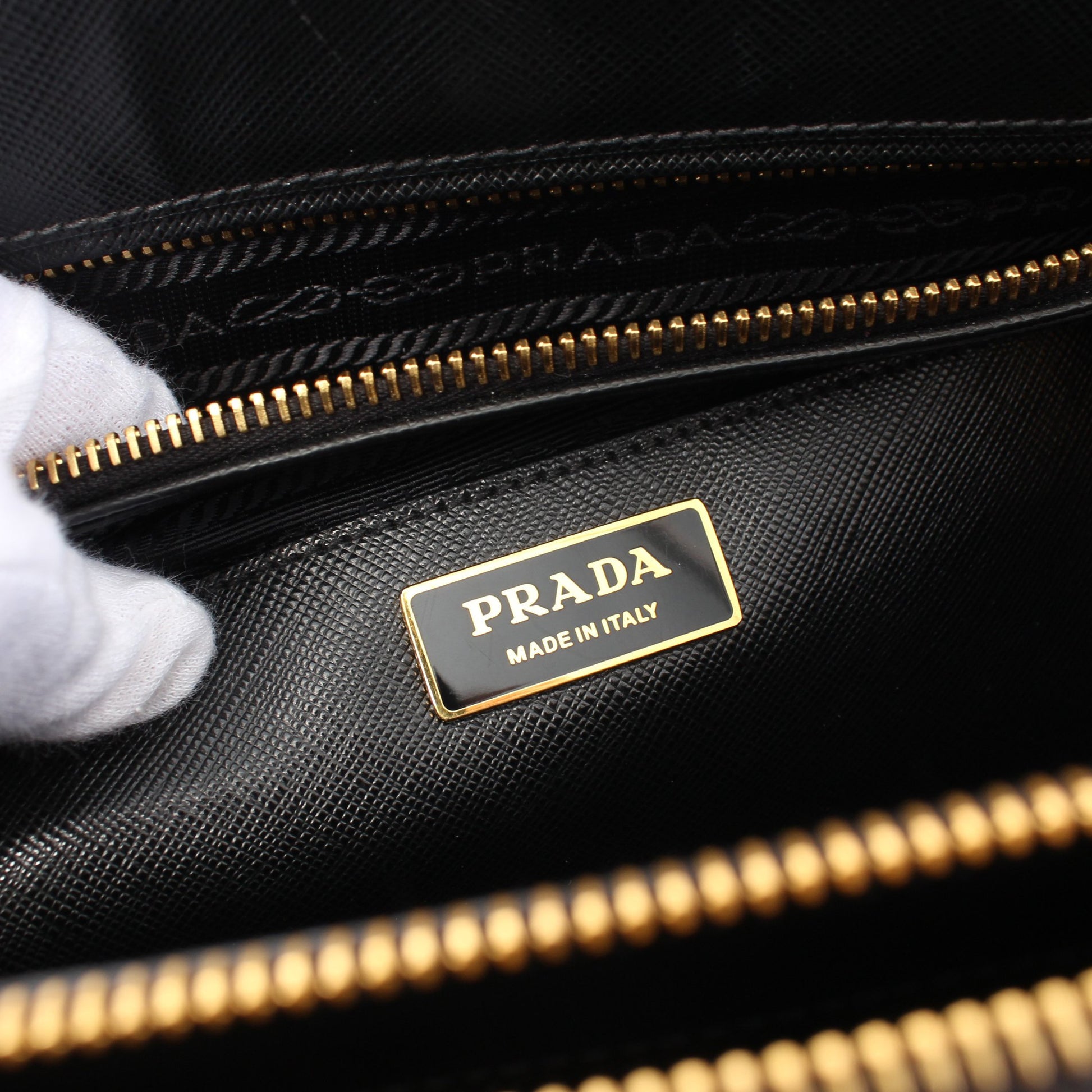 SAFFIANO LUX ガレリア ラージ ハンドバッグ トートバッグ サフィアーノレザー ブラック 2WAY プラダ バッグ PRADA