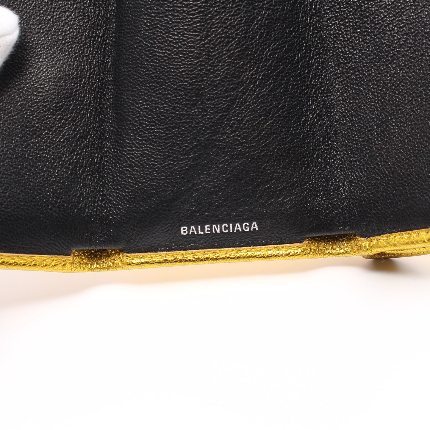 EVERYDAY エブリデイ 三つ折り財布 レザー ゴールド メタリック バレンシアガ 財布・小物 BALENCIAGA