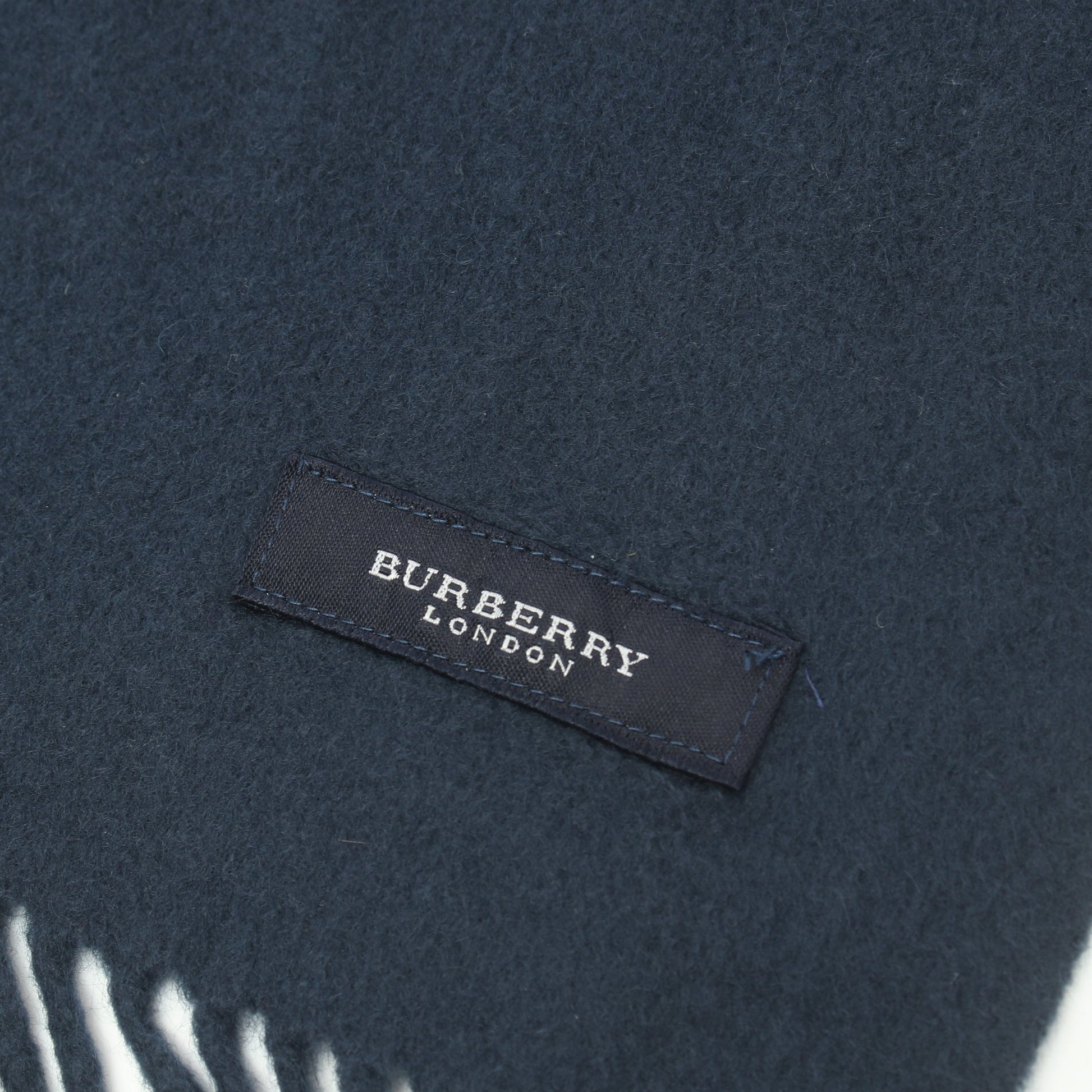 大判 ストール マフラー ロゴ刺繡 カシミヤ ネイビー バーバリーロンドン 財布・小物 BURBERRY LONDON