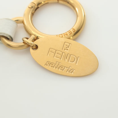 バッグチャーム キーホルダー ファー レザー ホワイト フェンディ 財布・小物 FENDI