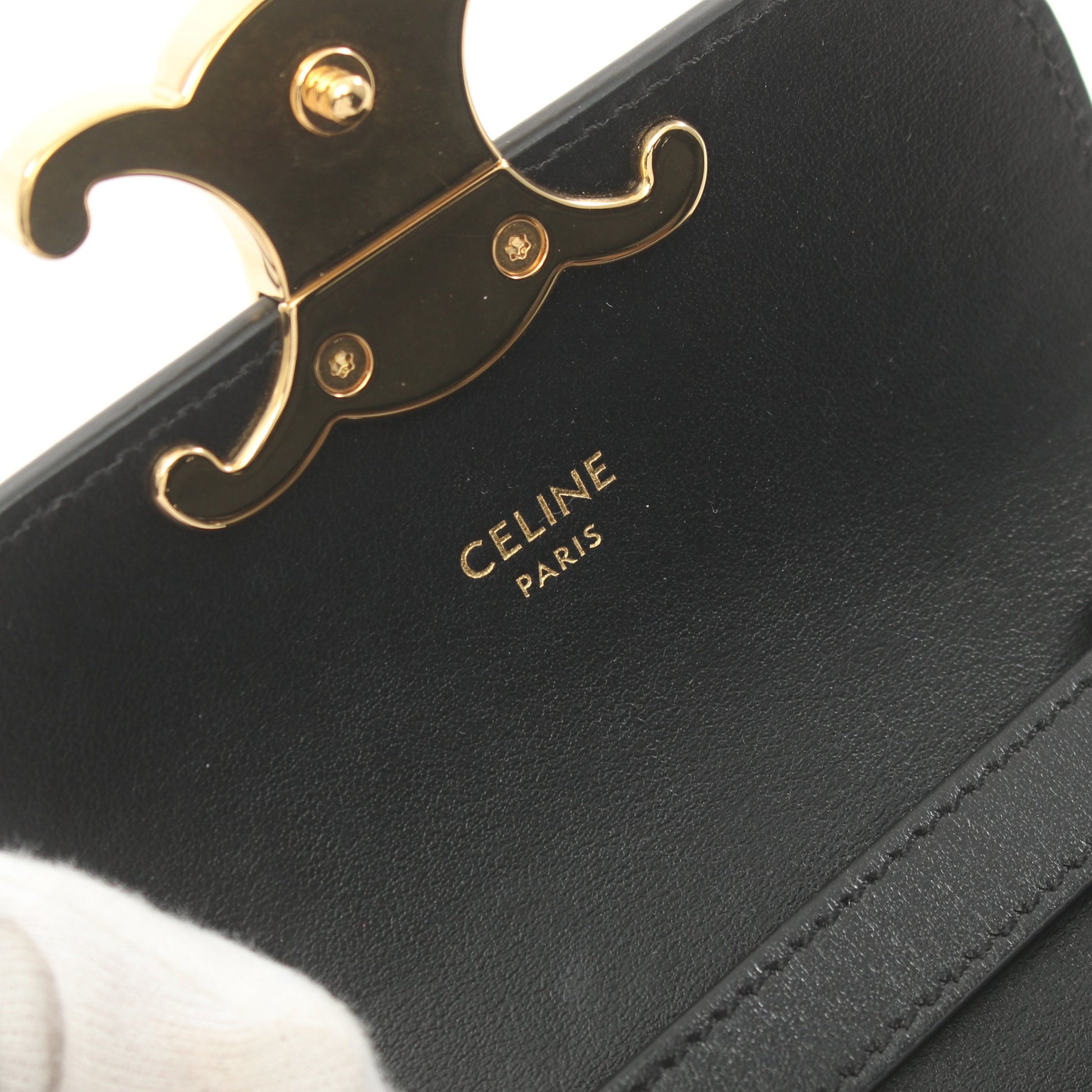 トリオンフ ショルダーバッグ レザー ブラック セリーヌ バッグ CELINE