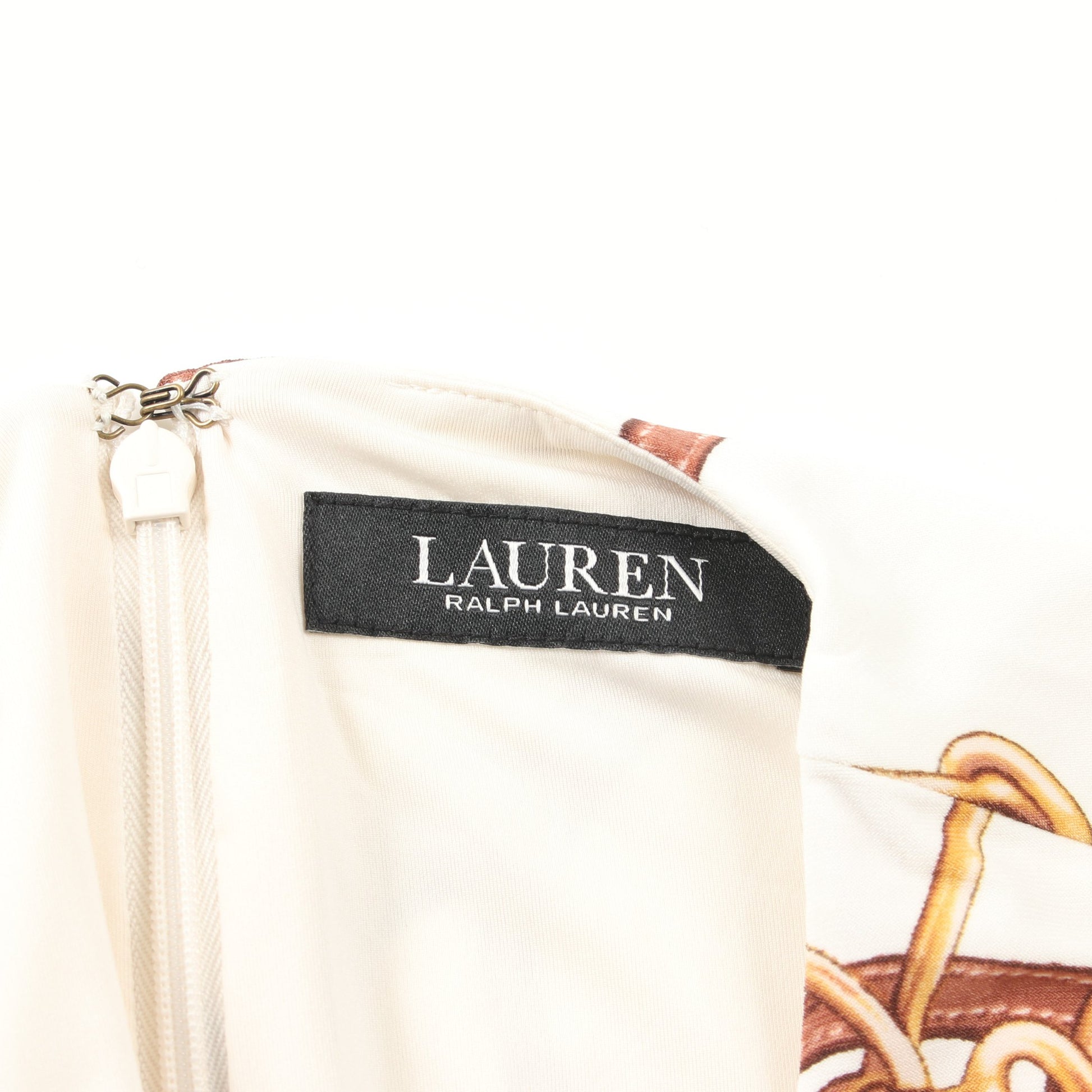 ワンピース 長袖 オフホワイト マルチカラー ローレンラルフローレン ワンピース LAUREN RALPH LAUREN