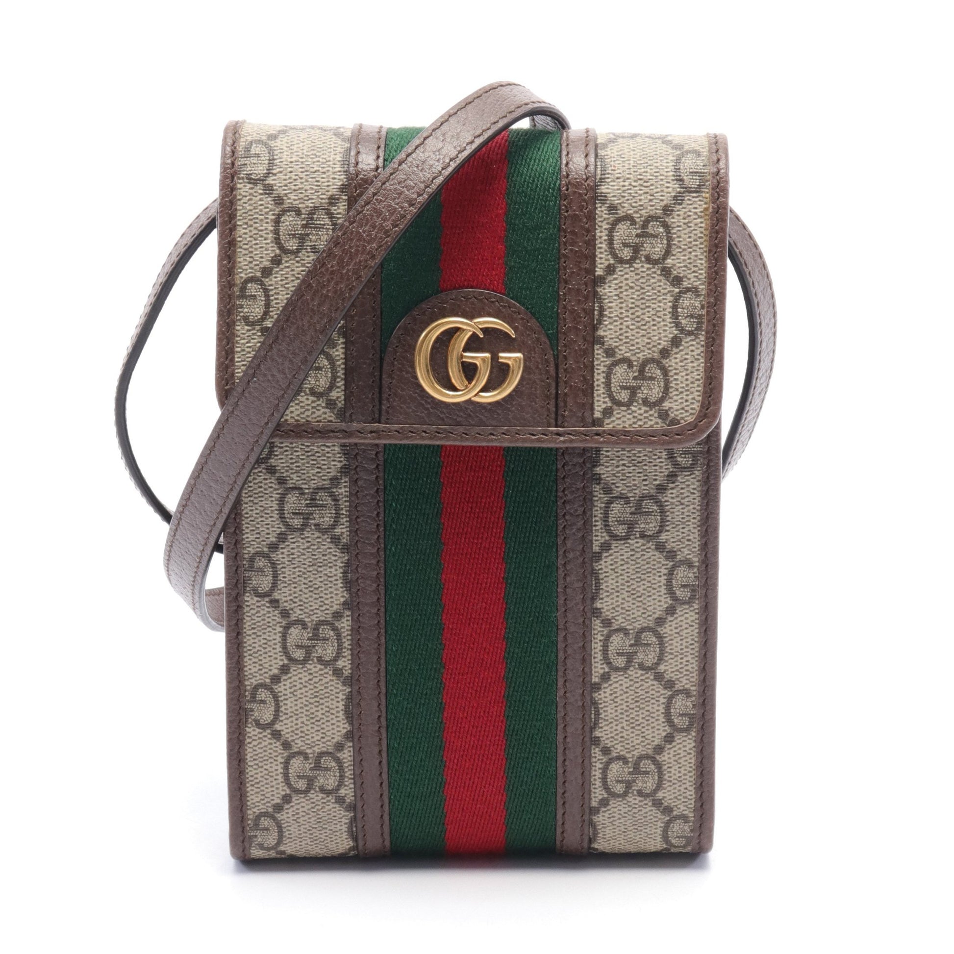 オフィディア GGスプリーム シェリーライン ショルダーバッグ PVC レザー ベージュ マルチカラー グッチ バッグ GUCCI