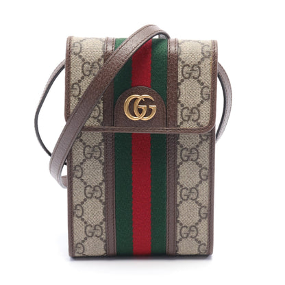 オフィディア GGスプリーム シェリーライン ショルダーバッグ PVC レザー ベージュ マルチカラー グッチ バッグ GUCCI