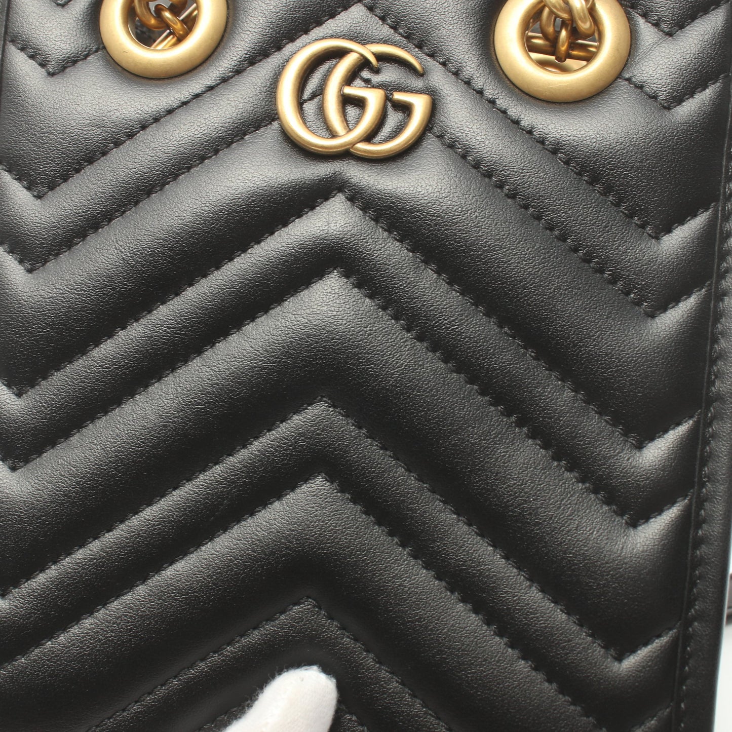 GGマーモント チェーンハンドバッグ レザー ブラック キルティング 2WAY グッチ バッグ GUCCI