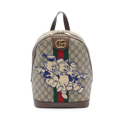 GUCCI × Disney 三匹のこぶた GGスプリーム バックパック リュックサック PVC レザー ベージュ マルチカラー グッチ バッグ GUCCI