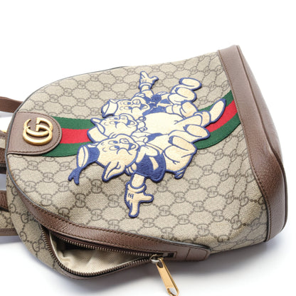 GUCCI × Disney 三匹のこぶた GGスプリーム バックパック リュックサック PVC レザー ベージュ マルチカラー グッチ バッグ GUCCI