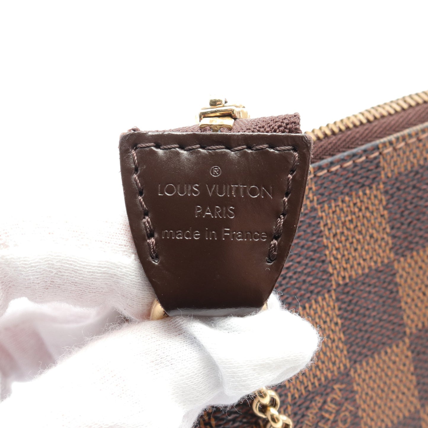 エヴァ ダミエエベヌ チェーンハンドバッグ PVC レザー ブラウン 2WAY ルイヴィトン バッグ LOUIS VUITTON