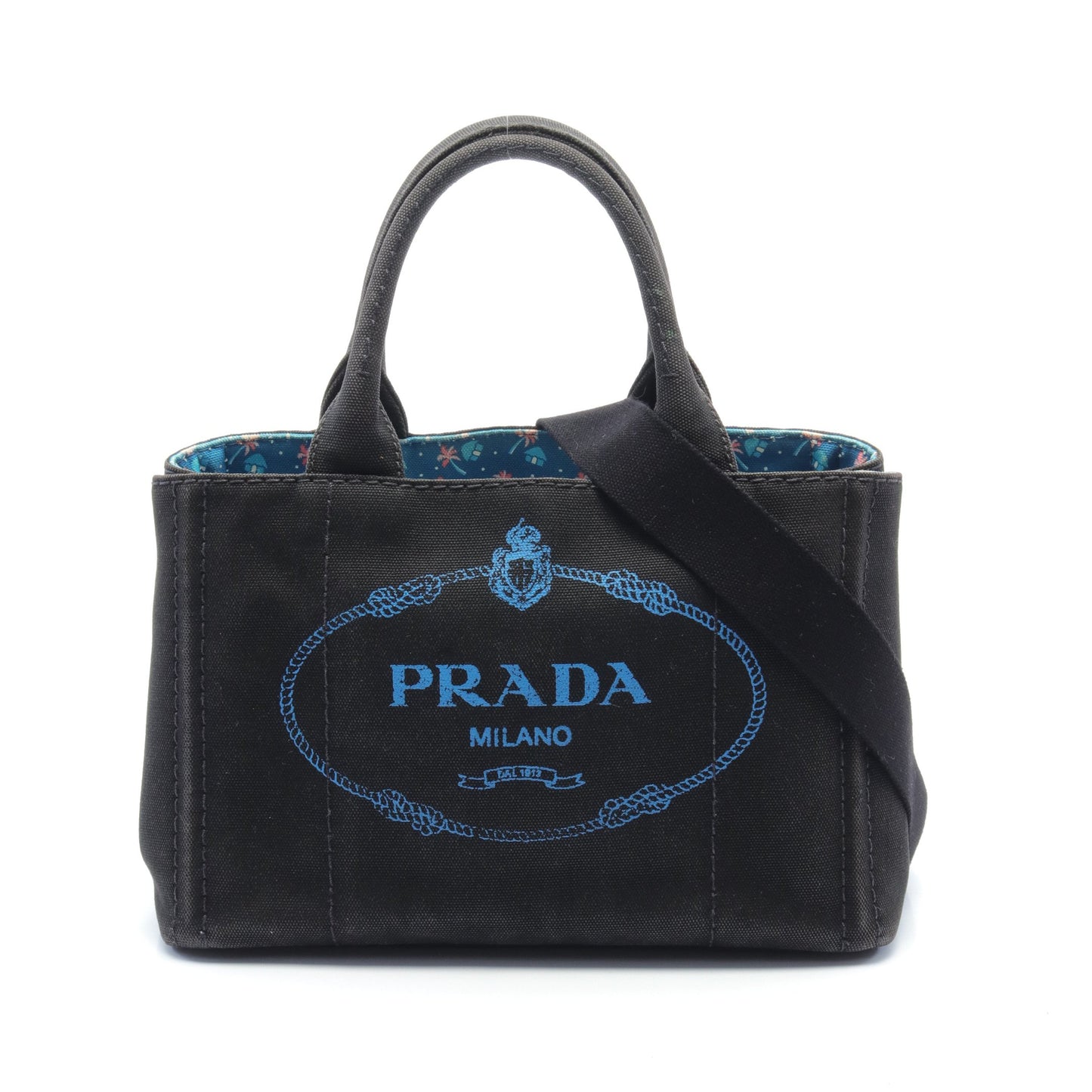 CANAPA カナパ ハンドバッグ トートバッグ キャンバス ブラック 2WAY プラダ バッグ PRADA