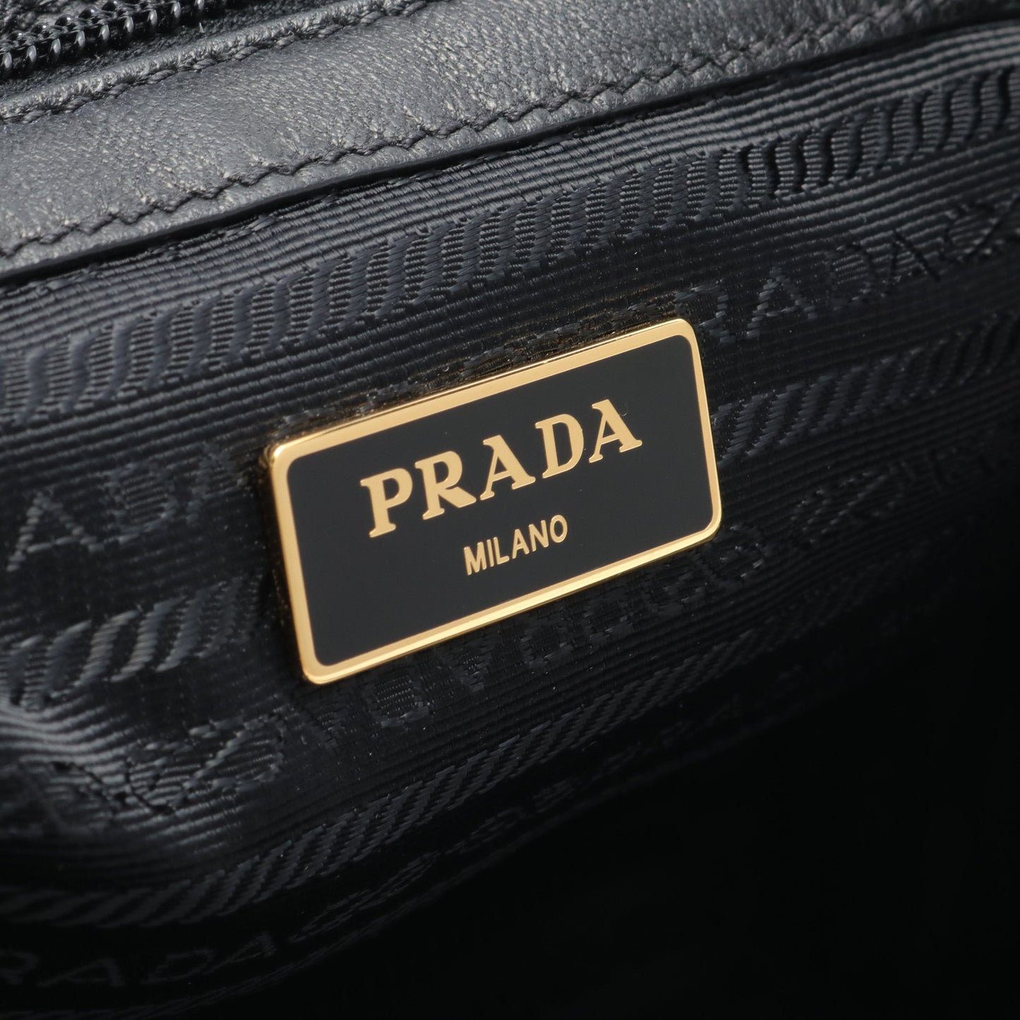 NYLON JACQUARD ハンドバッグ ナイロン レザー ブラック 2WAY プラダ バッグ PRADA