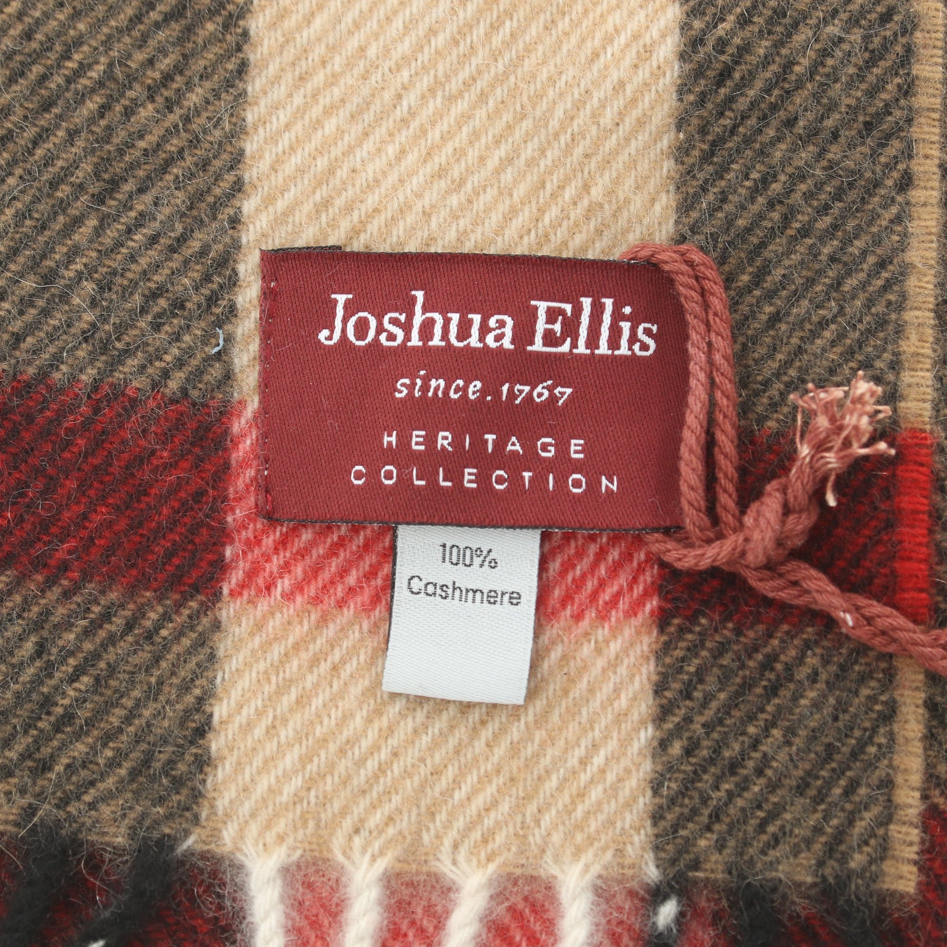 マフラー チェック カシミヤ ベージュ マルチカラー ジョシュアエリス 財布・小物 Joshua Ellis