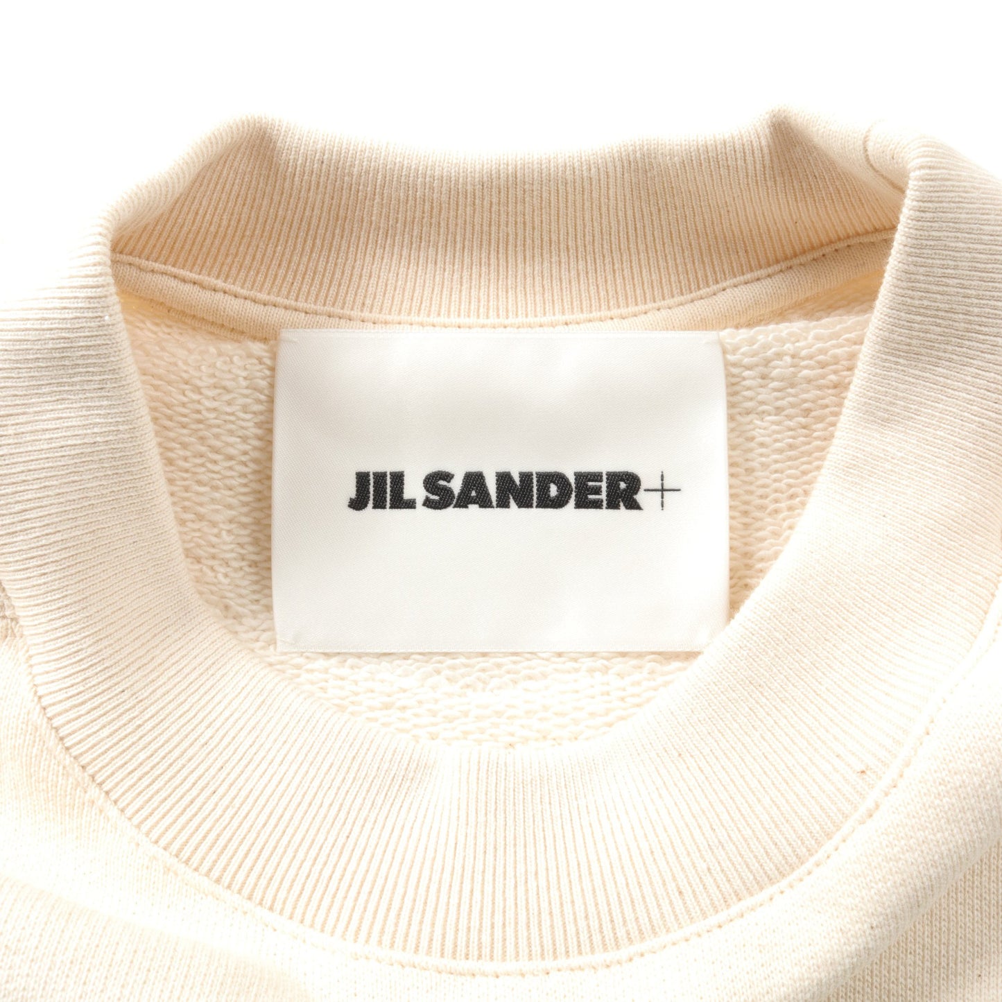 スウェットシャツ クルーネック ロゴプリント コットン アイボリー ジルサンダープラス トップス JIL SANDER＋