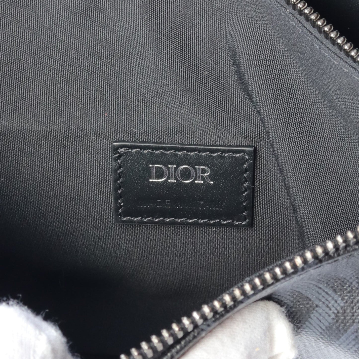 サドル ボディバッグ PVC レザー ブラック グレー ディオール バッグ DIOR