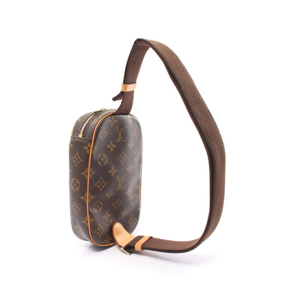 ポシェットガンジュ モノグラム ボディバッグ PVC レザー ブラウン ルイヴィトン バッグ LOUIS VUITTON