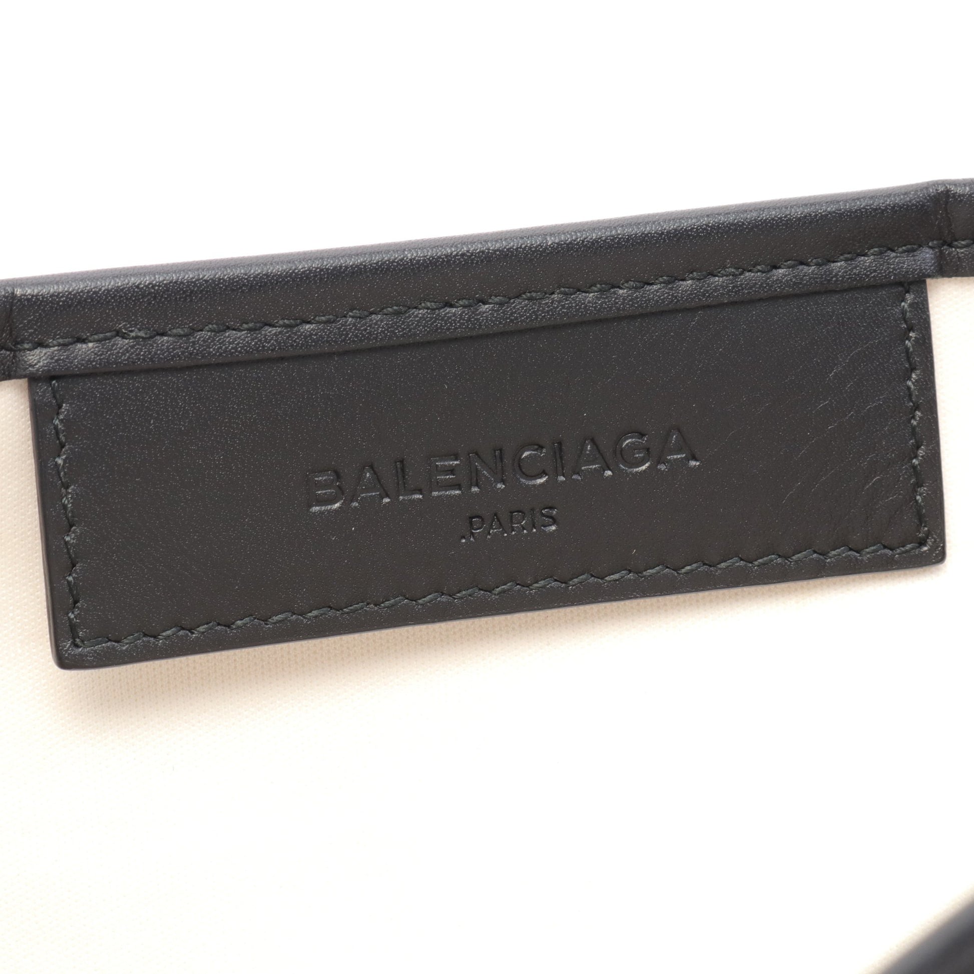 NAVY CABAS S ネイビーカバ ハンドバッグ トートバッグ キャンバス レザー オフホワイト ブラック バレンシアガ バッグ BALENCIAGA