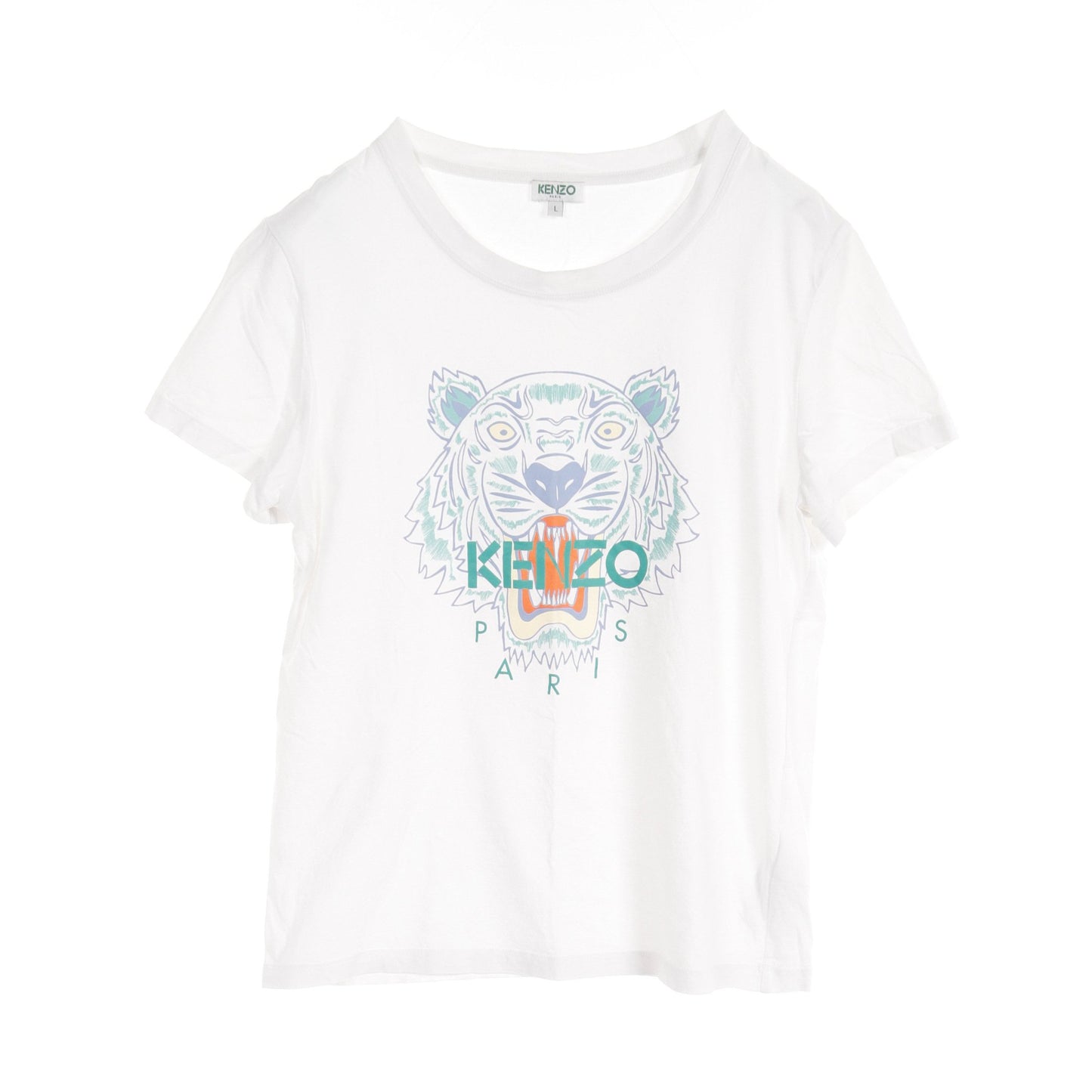 クラシックタイガー Tシャツ クルーネック コットン ホワイト マルチカラー ケンゾー トップス KENZO