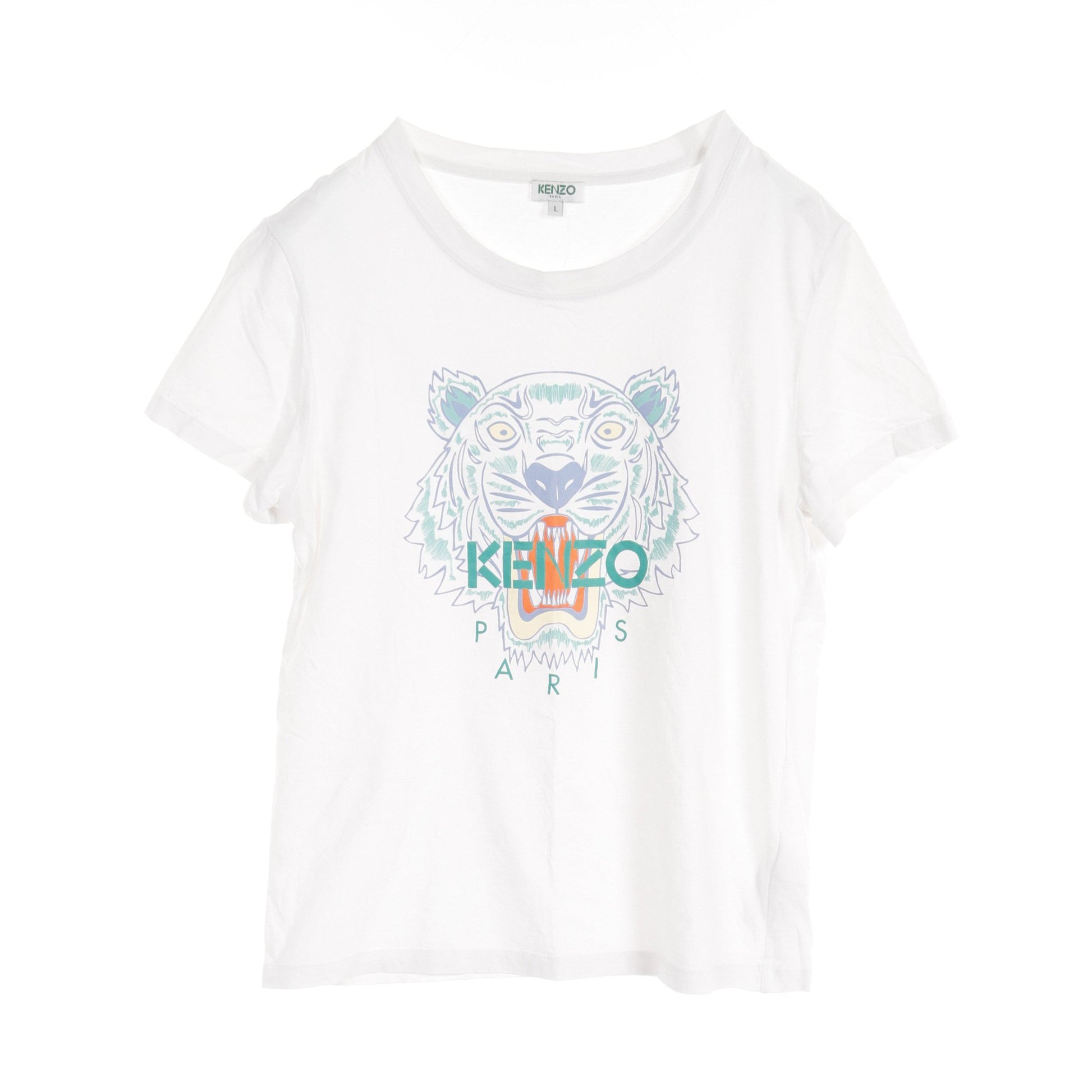 クラシックタイガー Tシャツ クルーネック コットン ホワイト マルチカラー ケンゾー トップス KENZO