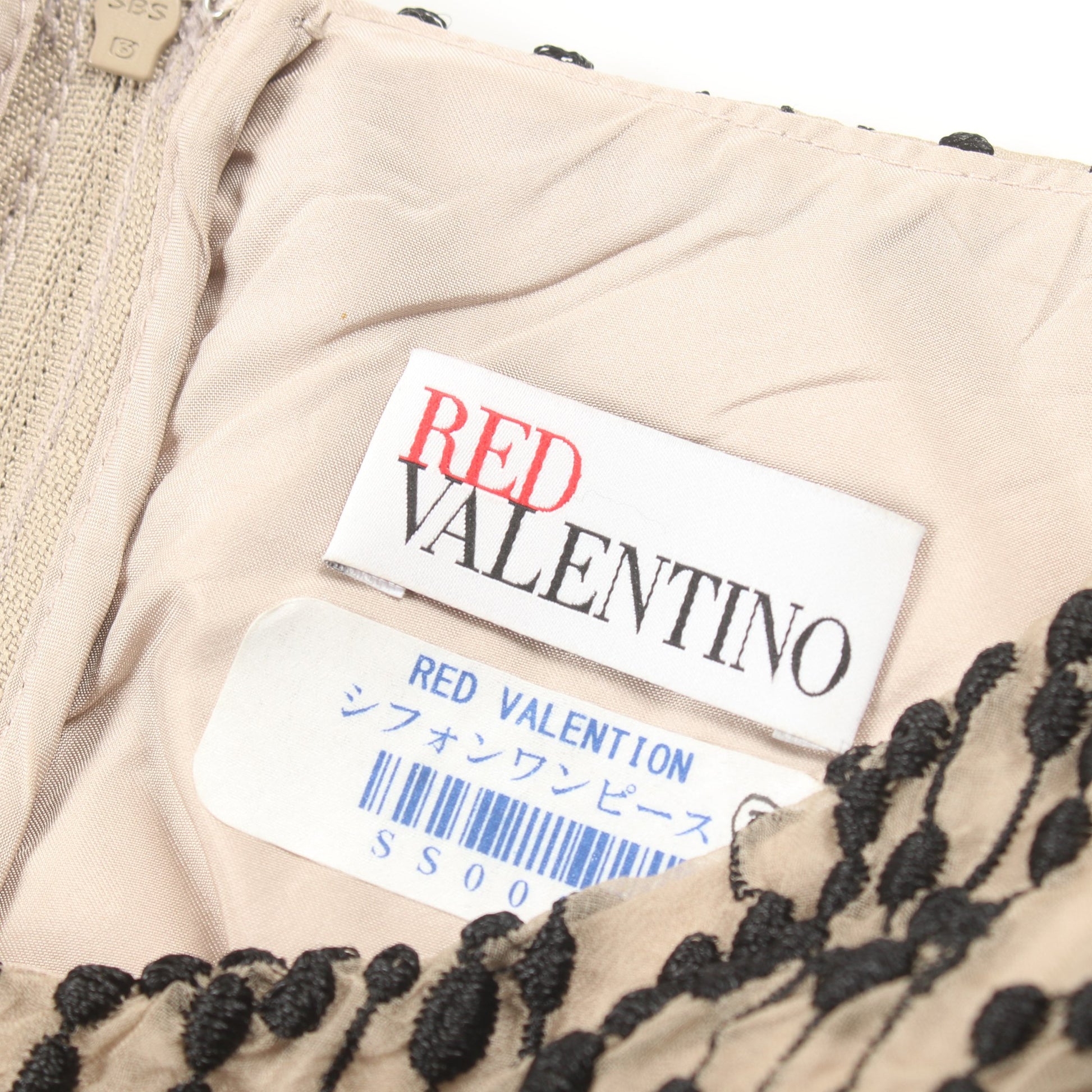 ワンピース ノースリーブ シルク ベージュ ブラック レッドヴァレンティノ ワンピース RED VALENTINO