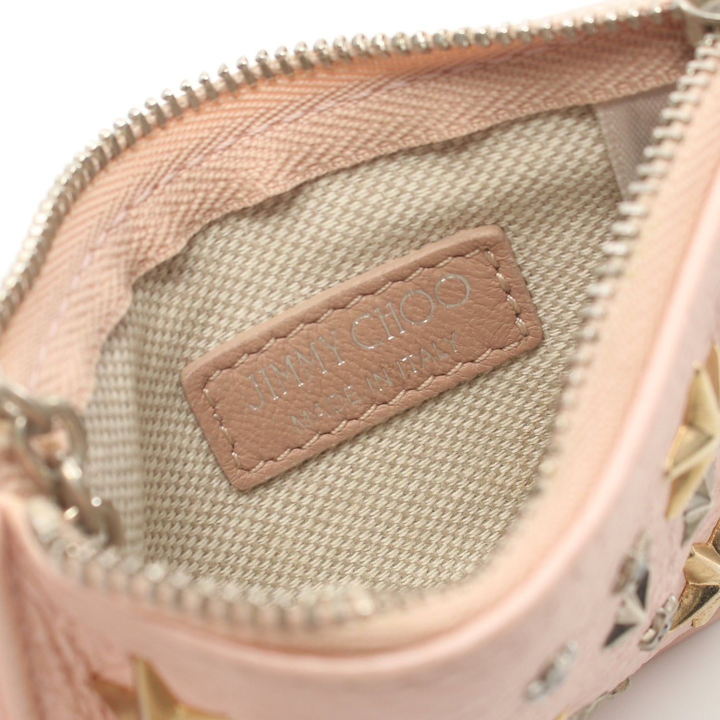 コインケース レザー ライトピンク スタースタッズ キーリング付き ジミーチュウ 財布・小物 JIMMY CHOO