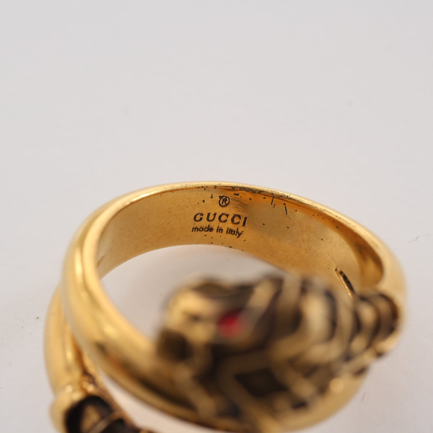 タイガーヘッド リング 指輪 GP スワロフスキー ゴールド レッド グッチ アクセサリー GUCCI