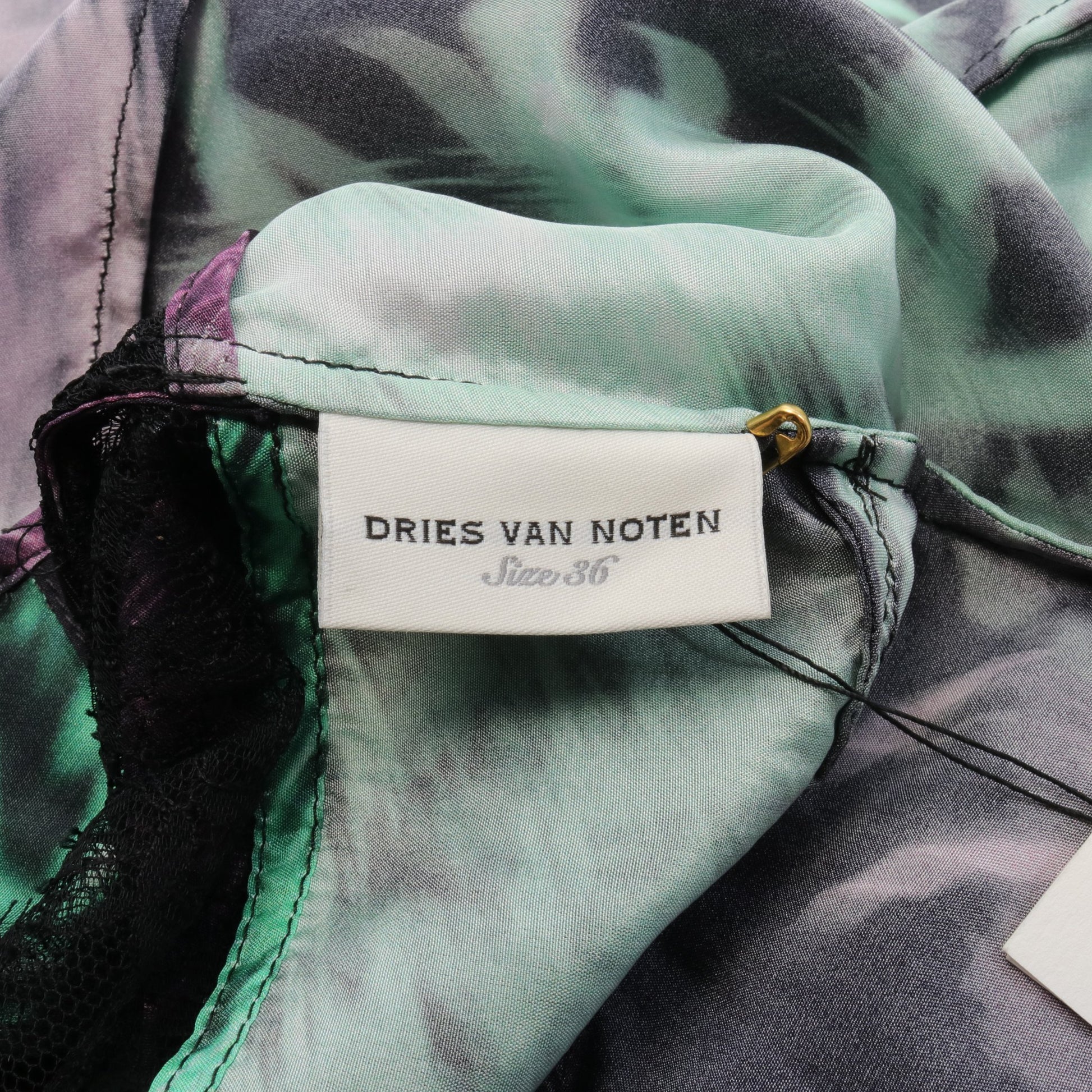 キャミソール ワンピース レース シルク ブラック ライトグリーン パープル ドリスヴァンノッテン ワンピース DRIES VAN NOTEN