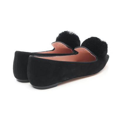 Amour Pom Flat ポインテッドトゥ フラットシューズ スエード ブラック ケイトスペード シューズ kate spade