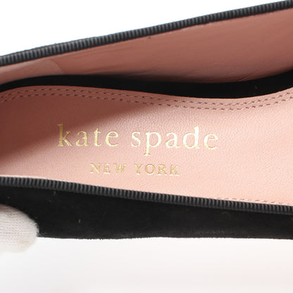 Amour Pom Flat ポインテッドトゥ フラットシューズ スエード ブラック ケイトスペード シューズ kate spade