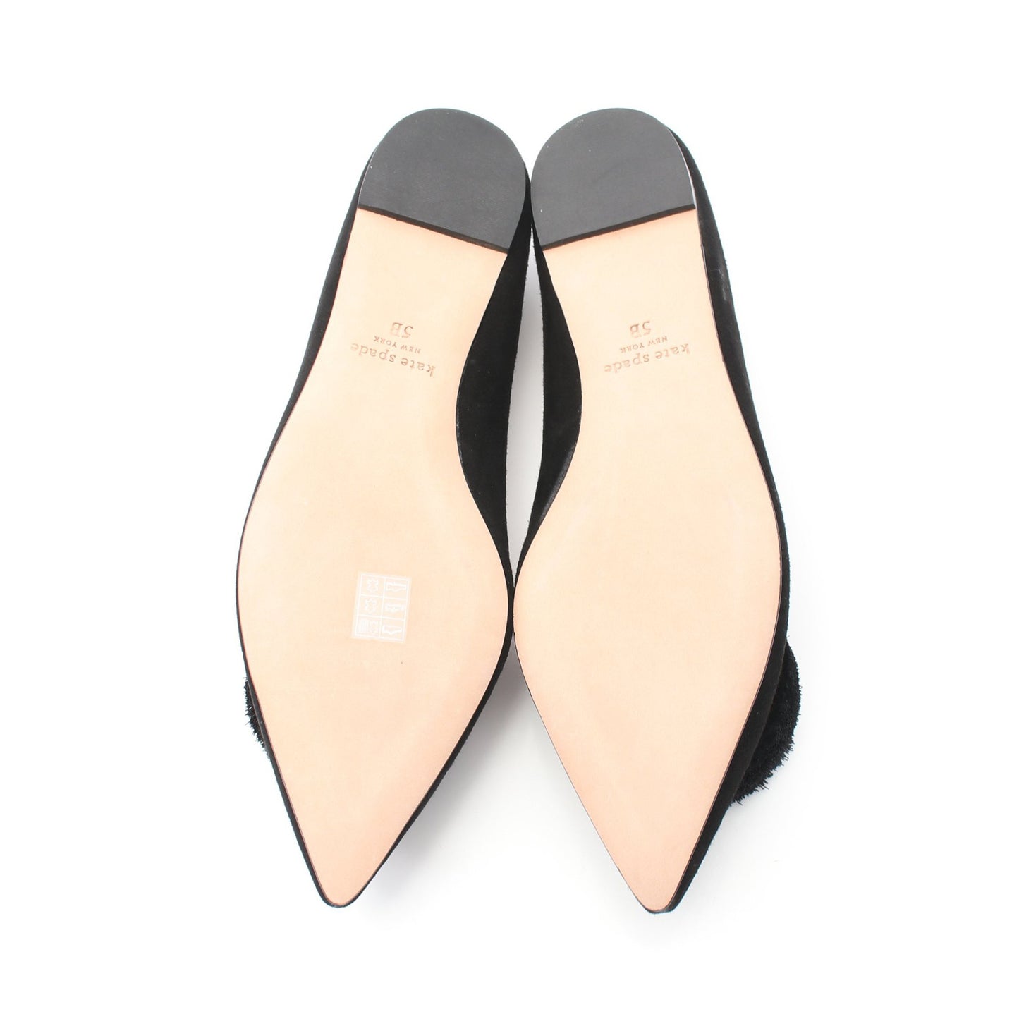 Amour Pom Flat ポインテッドトゥ フラットシューズ スエード ブラック ケイトスペード シューズ kate spade