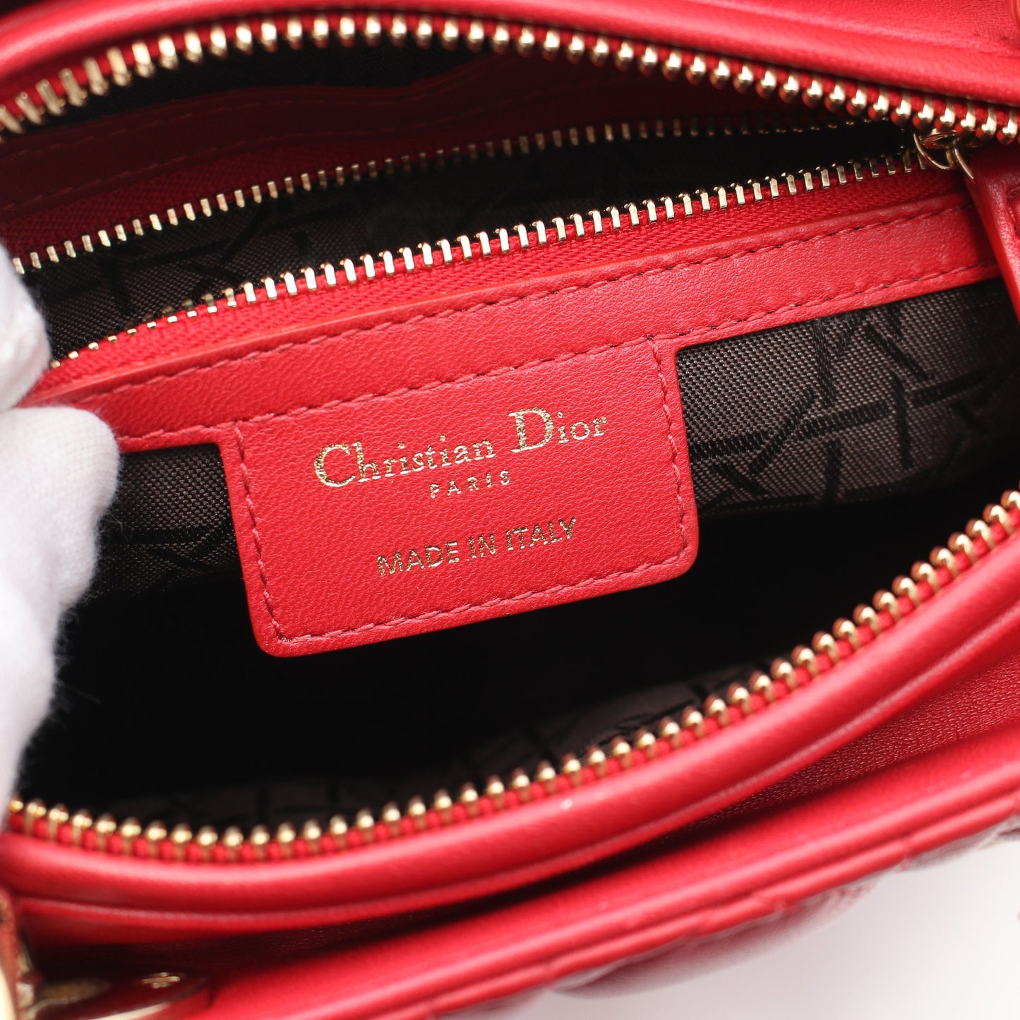 レディディオール カナージュ ハンドバッグ レザー レッド 2WAY クリスチャンディオール バッグ Christian Dior