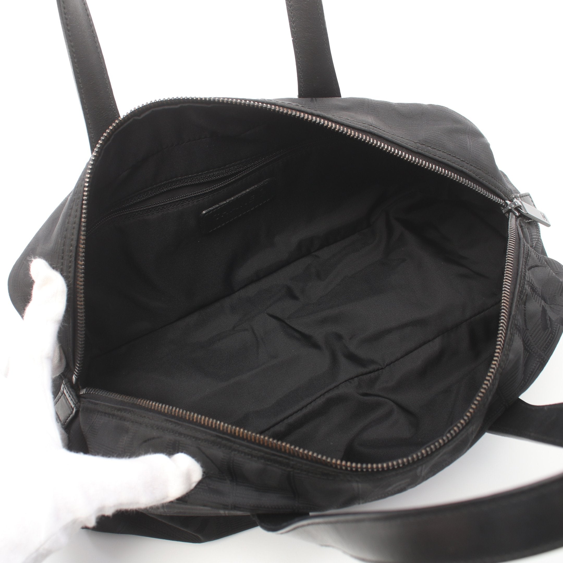 シャネル ニュートラベルライン ハンドバッグ ミニボストンバッグ ブラック キャンバス レザー レディース CHANEL