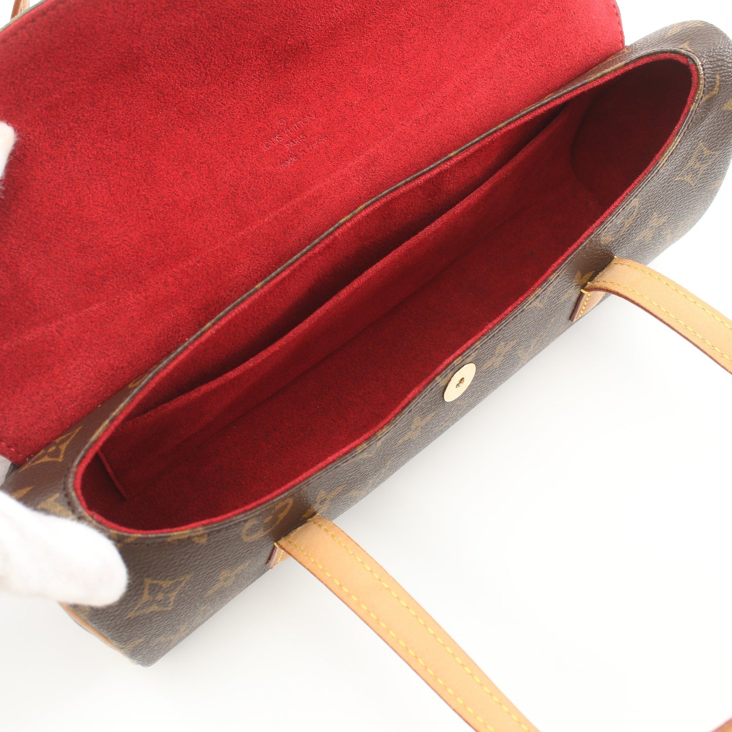 ソナチネ モノグラム ハンドバッグ PVC レザー ブラウン ルイヴィトン バッグ LOUIS VUITTON